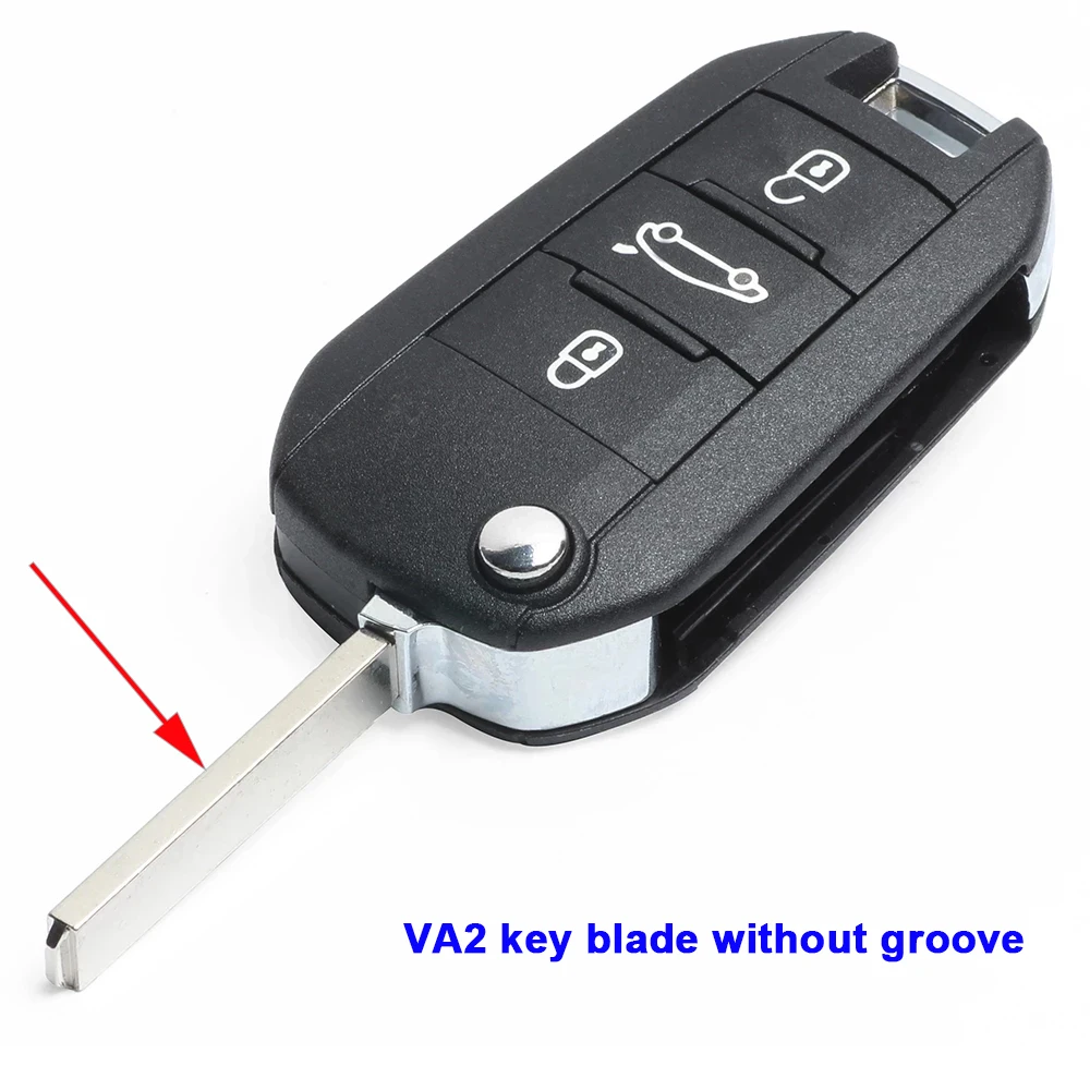 KEYECU P/N: 98 139 654 77 Flip HUF8435 Smart Remote Key Fob for Peugeot 208 2008 308 508 Citroen C3 C4 C5 4A AES Chip 433.92FSK - view 3