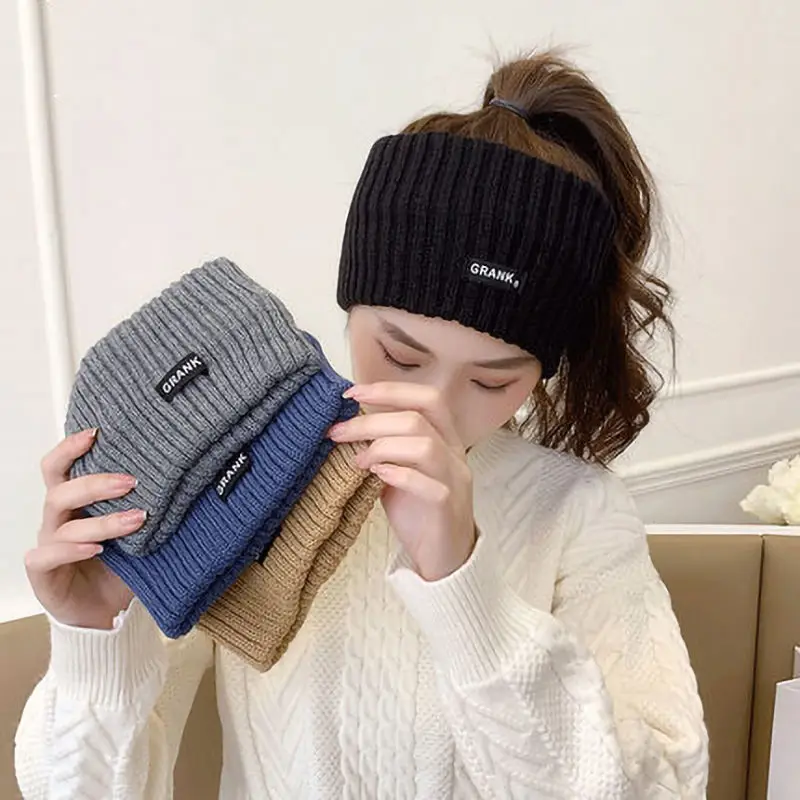 Winter Knitted Headband Wide Brim Elastic Hair Bands Women Hair Accessories Face Wash Head Band Wool Warm Solid Color Headbands