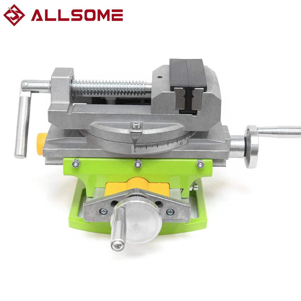 2 in 1 Milling Drilling Precision Vise Swivel Base Table Aluminium Alloy Compound Worktable