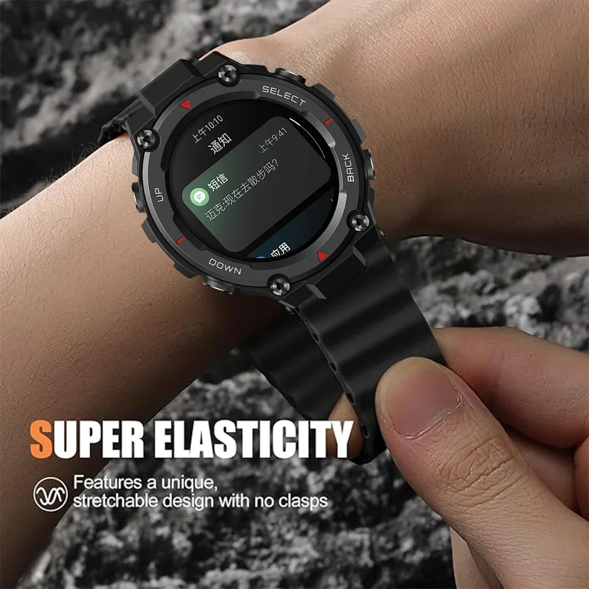 Силиконовый ремешок Ocean для Huami Amazfit T-Rex 3, сменный спортивный ремешок для умных часов Amazfit T-REX 3, браслет Correa