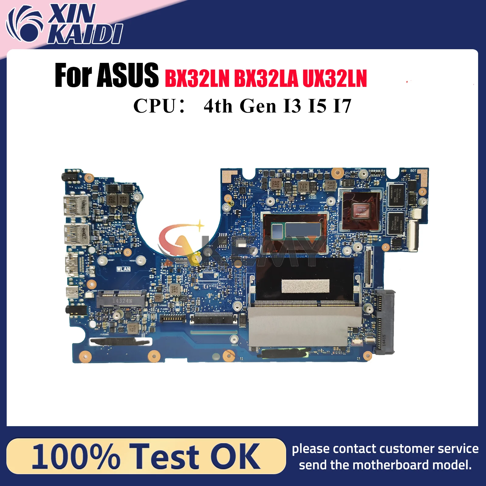 

Материнская плата UX32LN для ноутбука ASUS ZenBook BX32LA BX32LN UX32L UX32LN, материнская плата для ноутбука с процессором I3 I5 I7, 100% тест, ОК, быстрая доставка