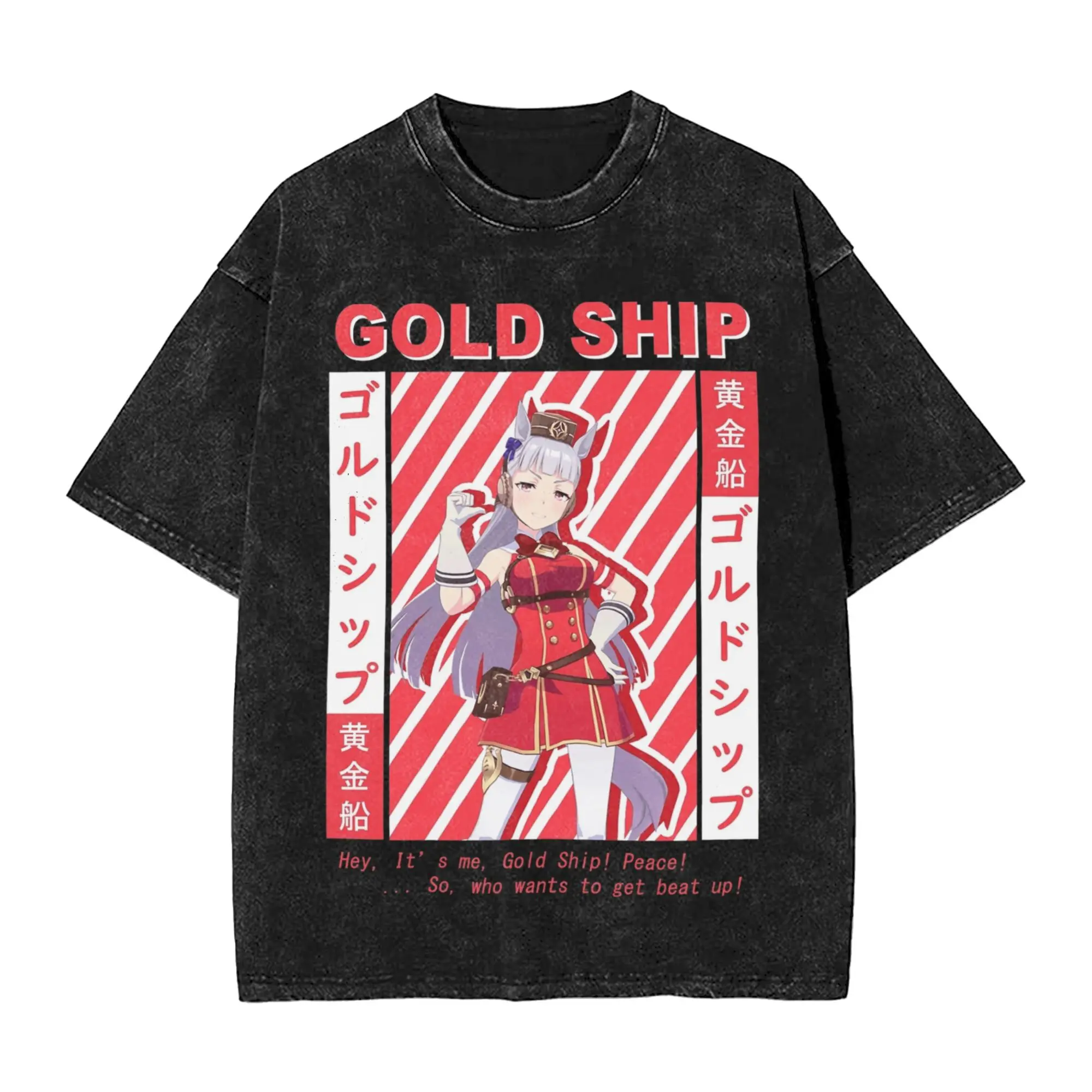 

Uma Musume Gold Ship T-Shirt Hip Hop T Shirts Short Sleeve Aesthetic Tops Summer Casual O Neck Oversized Tees