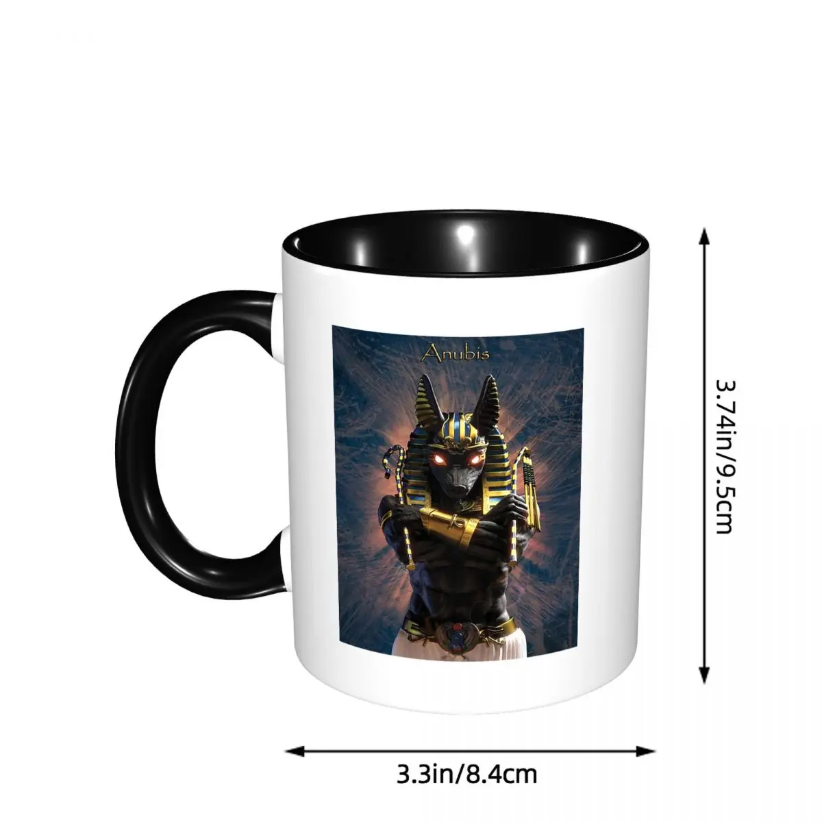 Ancient Egypt God Anubis Egyptian Pharaoh Mug Funny Ceramic Coffee Cups Tea Mugs Milk Cup Drinkware Gift for Woman Man