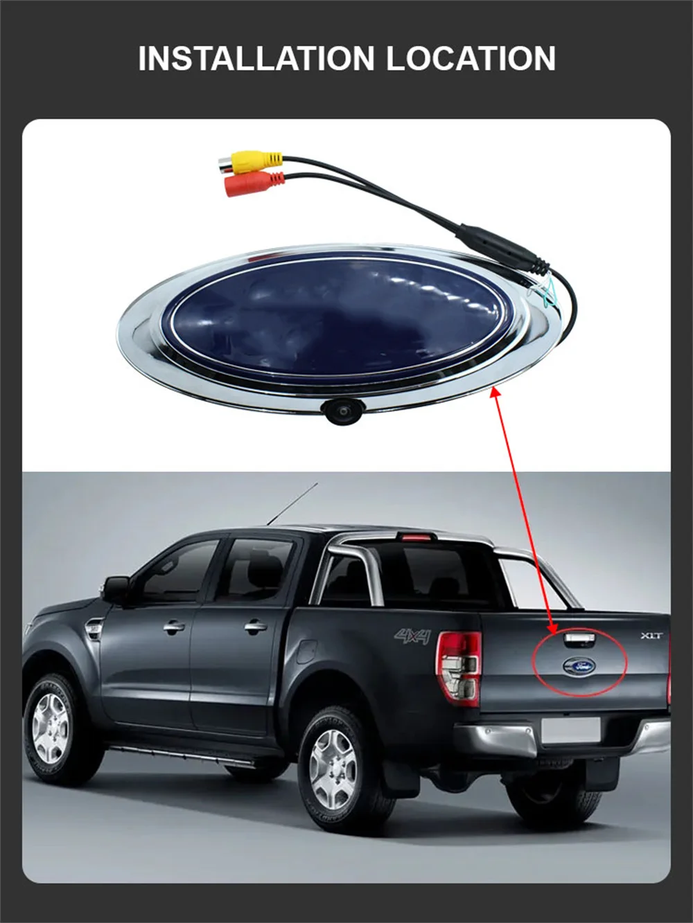 

Задняя камера автомобиля AHD 1080P «рыбий глаз» для Ford Ranger T6 T7 T8 XLT Edge F-150 F-250 F-350, ручка пикапа, автомобильная камера