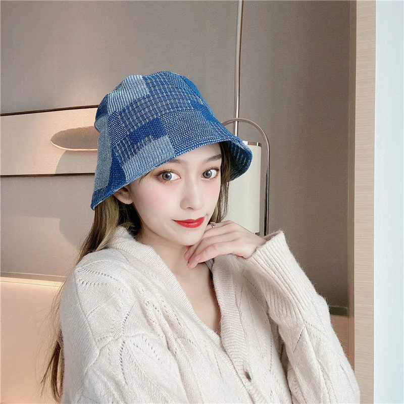 Fashion Denim Hats Unisex Solid Vintag Summer Y2k Fisherman Cap Hat for Women Men Bucket Panama Hat Sun Protection