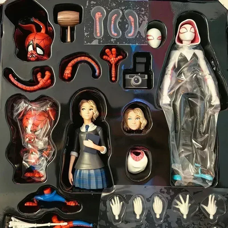 5Style Marvel Spiderman Gwen Peter Action Figure Anime Collezione Spider-verse Sentinel Miles Morales Giocattoli di Natale Regali per bambini