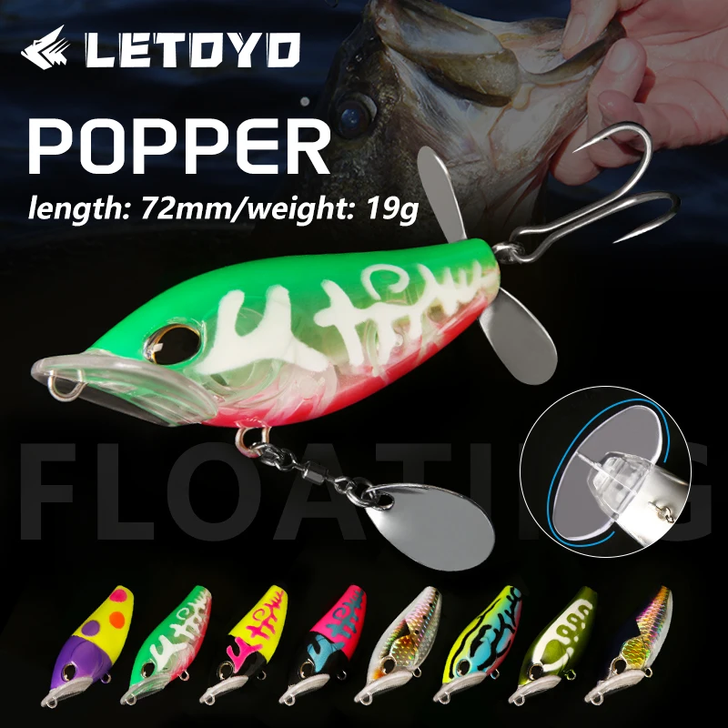 

Верхняя вода Поппер 19 г Плавающая скальная искусственная жесткая приманка для окуня, окуня, щуки, рыболовная приманка