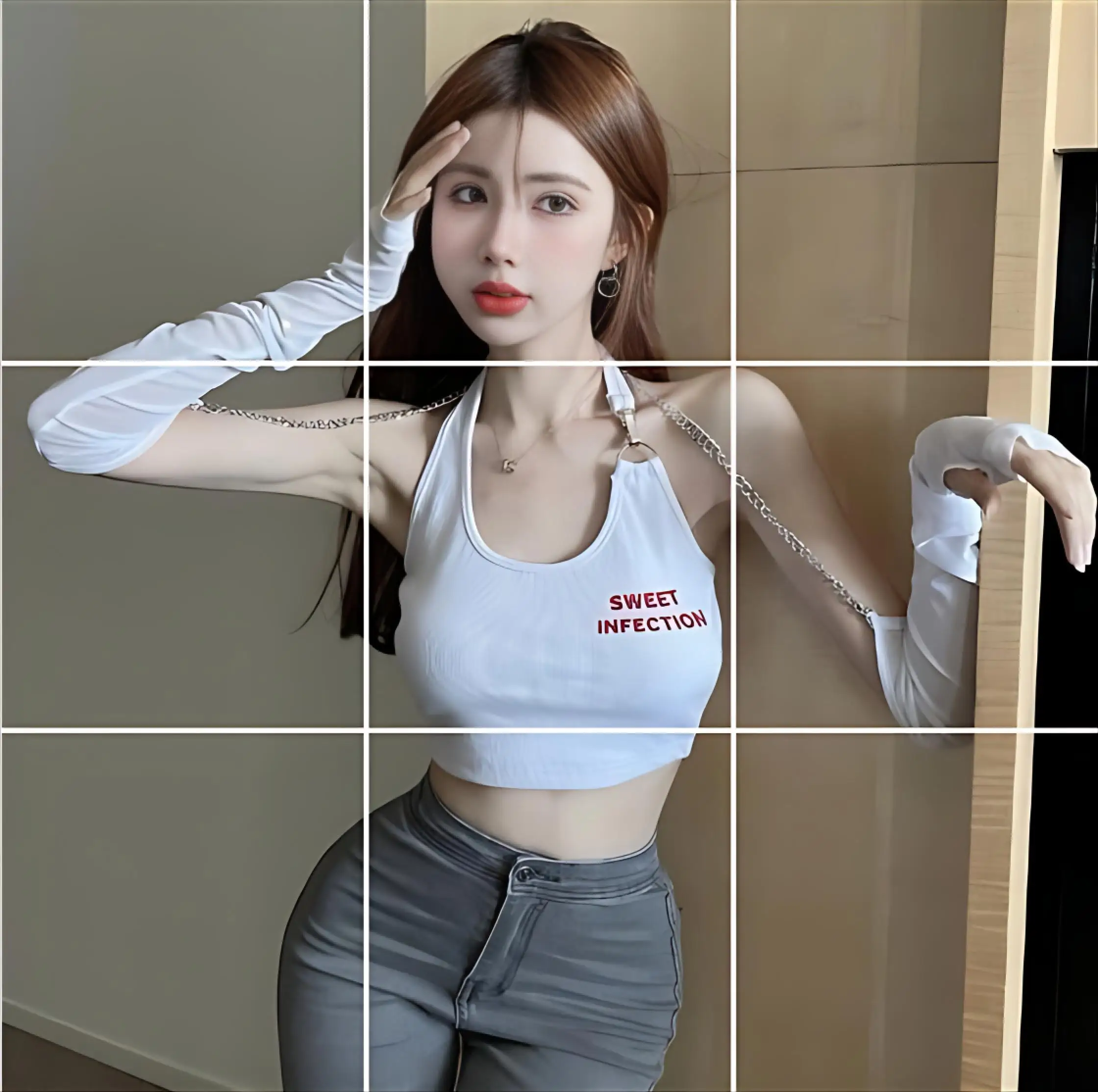 Detachable Sleeve T-Shirt Women T Shirts Blank Autumn-Winter Anti-Wrinkle Loose Structure Ins Style Holiday Gathering Plus Size