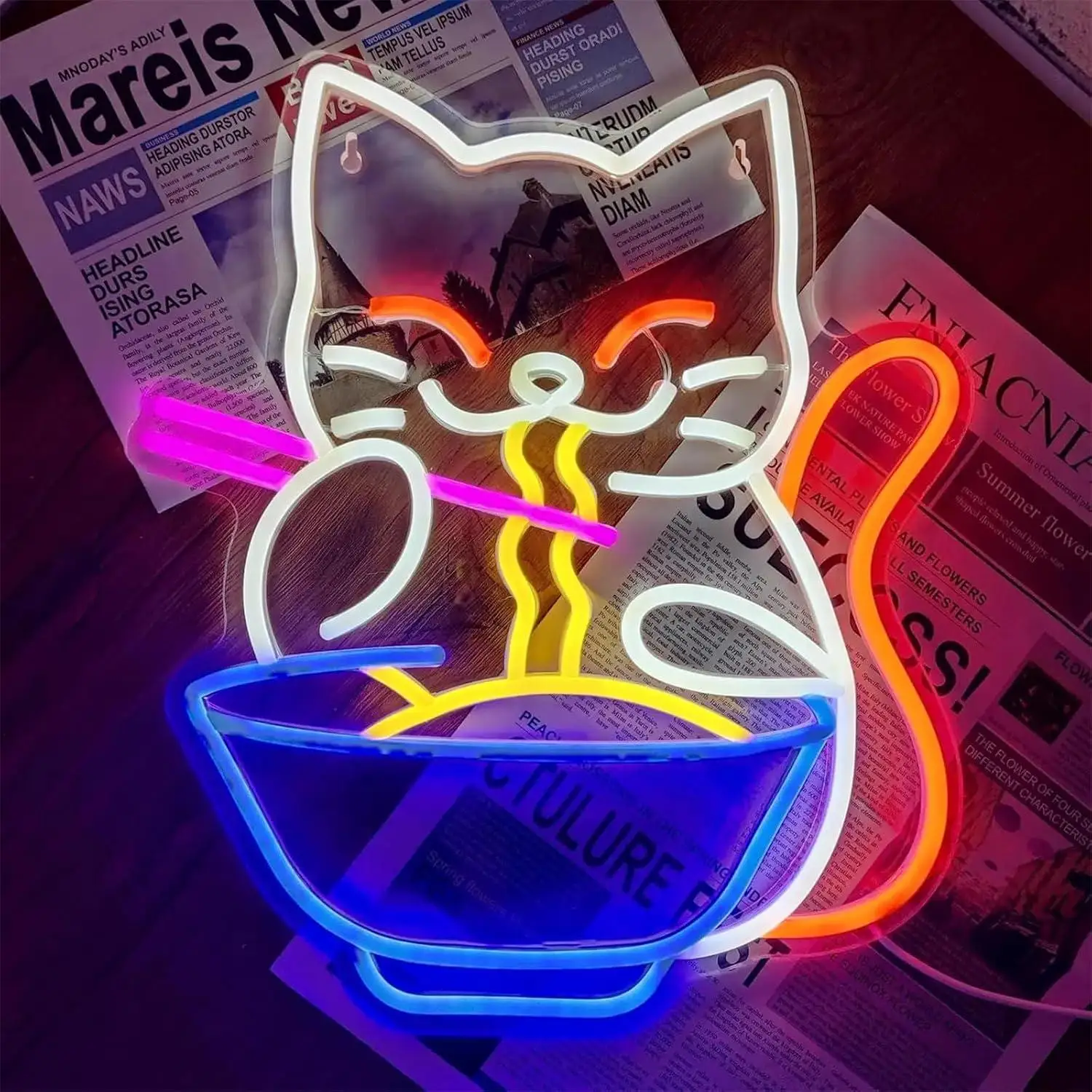 招き猫ラーメンネオンサイン調光可能なledライト日本のラーメンレストラン麺屋フロントウィンドウ壁装飾ネオン看板