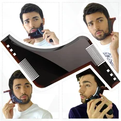 Beard Template Styling Shaping Comb Barber Tool Symmetry Trimming Shaper Stencil Beard Hair Brush Stencil Man Styling Tools