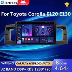 Radio Multimedia con GPS para coche, reproductor de vídeo con Android 120, WiFi, carplay, DSP, IPS, 6 GB de RAM, para Toyota Corolla E120 e 2007 BYD F3 2011-11,0