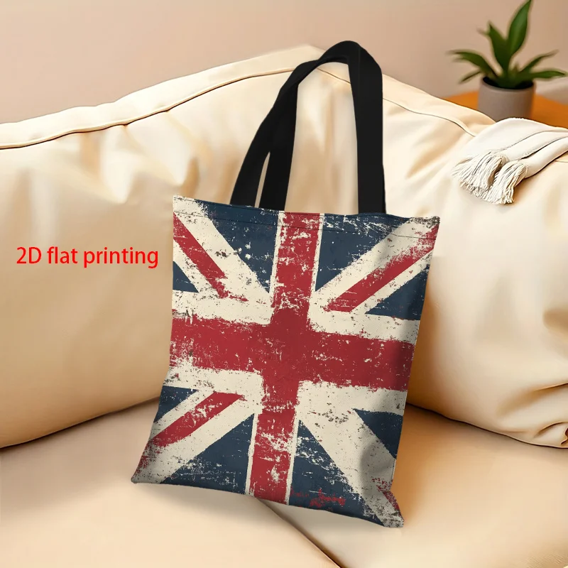 1 Stück Schultertasche mit britischer Union-Jack-Flagge – leichte, langlebige Polyester-Tasche für Damen, Einkaufen, Schule, Reisen – Detail 5