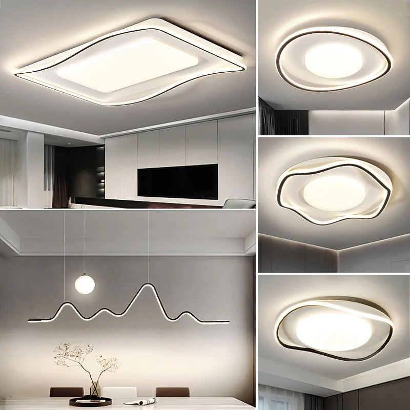 الضوء الرئيسي الموجود في غرفة المعيشة حديث وبسيط وجوي جديد في ضوء السقف الأمامي