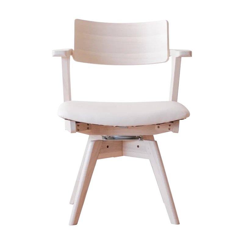 

Japanese Style Pure Solid Wood Soft-pack Dining Chair Armrest Desk Swivel Chair Nordic High-end Light Luxury Ash Back Chair