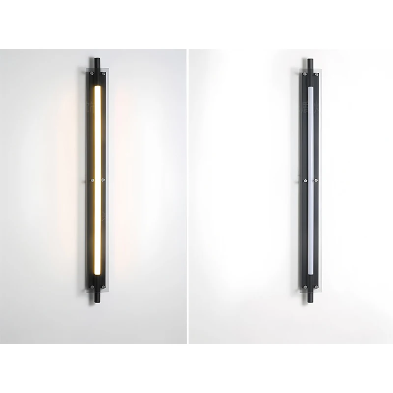 Modern Black Glass Wall Lamp, Minimalist Linear Light for Bedroom Corridor, Italian Luxury Design