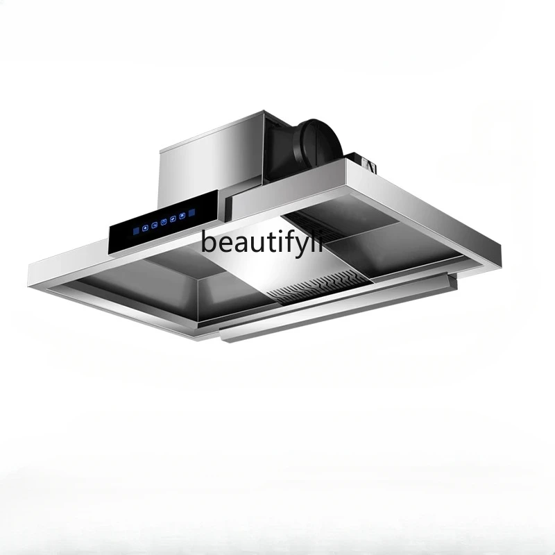 Stainless Steel Commercial Kitchen Ventilator Hotel Canteen Restaurant Gas Stove Smoke Hood Oil Suction All-in-One Machine