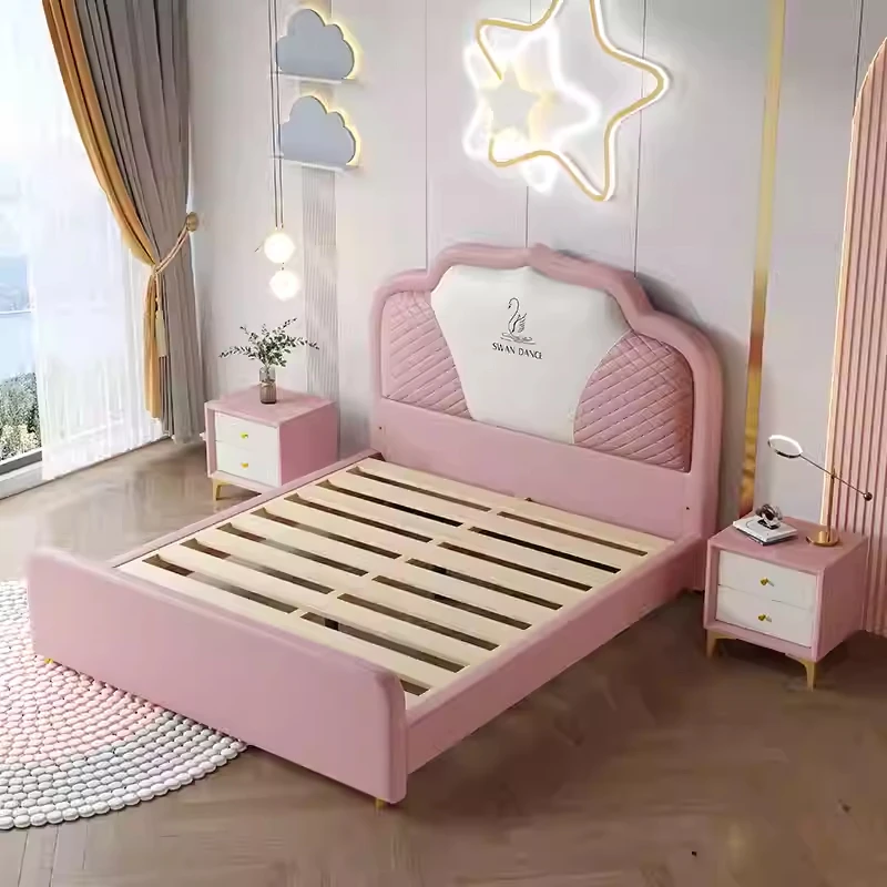 *Luxury Modern Wall Bed Foldable Children's Bedroom Furniture Wooden Set Princess & Prince Loft Bed Frame Fullmetal Queen Size