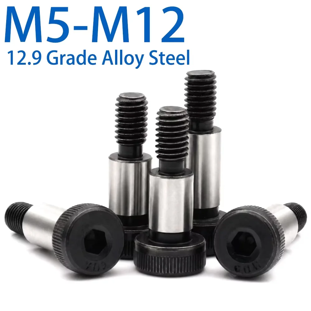 1-5pcs M3 M4 M5 M6 M8 M10 M12 12.9 Grade Socket Head Shoulder Bolt Stripper Bolts Hex Socket Shoulder Screws