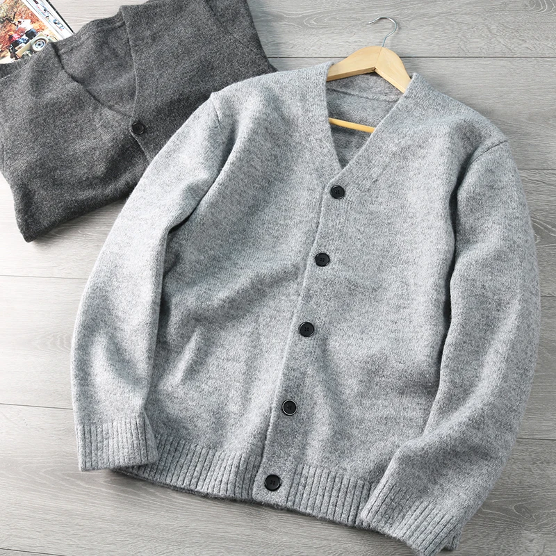 

Sweater Cardigan Knitted Wool Camere Mixed Heavyweight Quali Men's Casual Autumn Winter V-Ne Long Sve Faion Urban ...