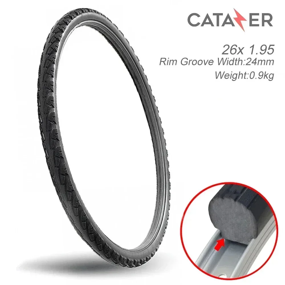 

Шина CATAZER 26x1,95 велосипедная однотонная износостойкая безвоздушная, улучшенная буферная производительность, шина для горного и дорожного велосипеда, ненадувная шина