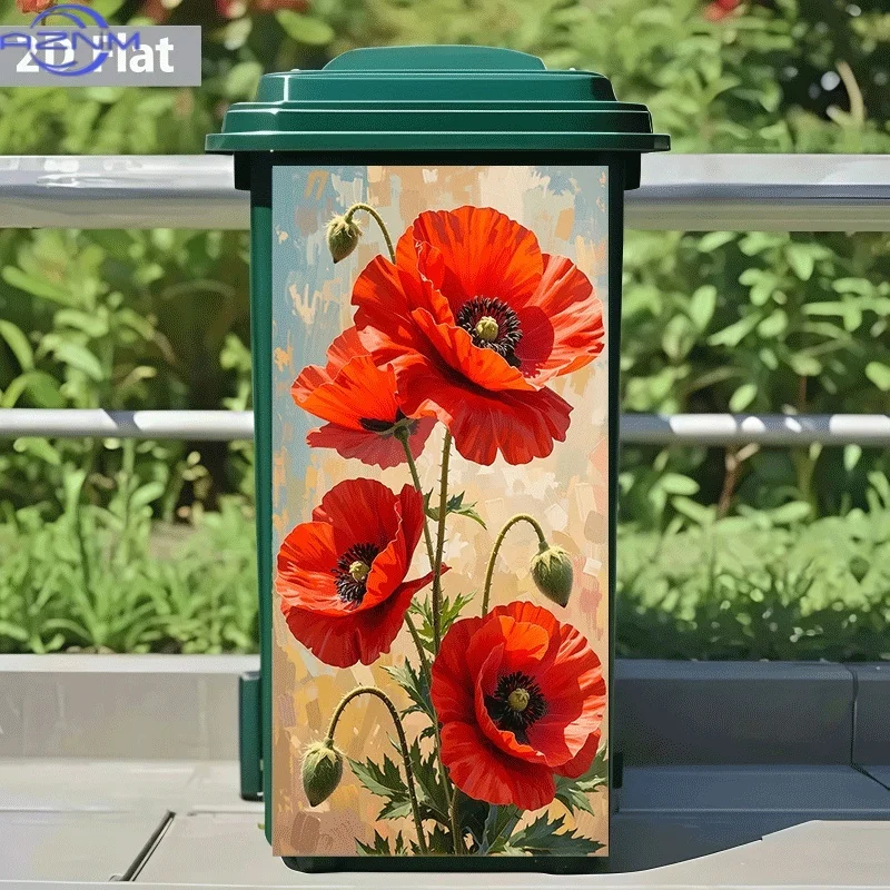 2D Flat Printing 1pc Trash Can Sticker 