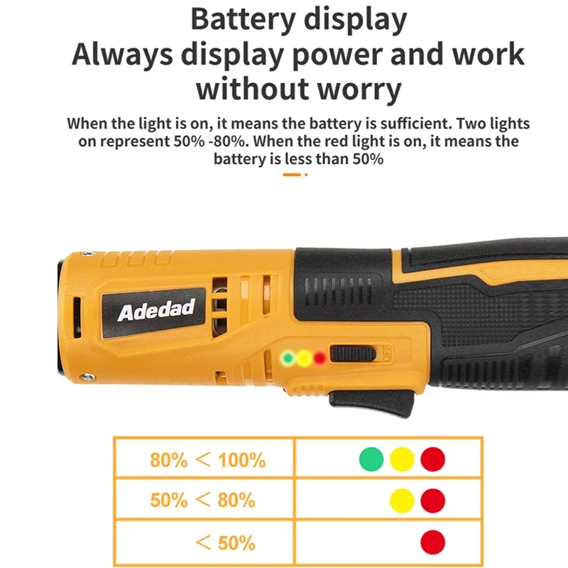 Imagem -04 - Cordless Recarregável Chave de Impacto Elétrica Ângulo Direito Ratchet Chavetas Driver Power Tool 12v 8