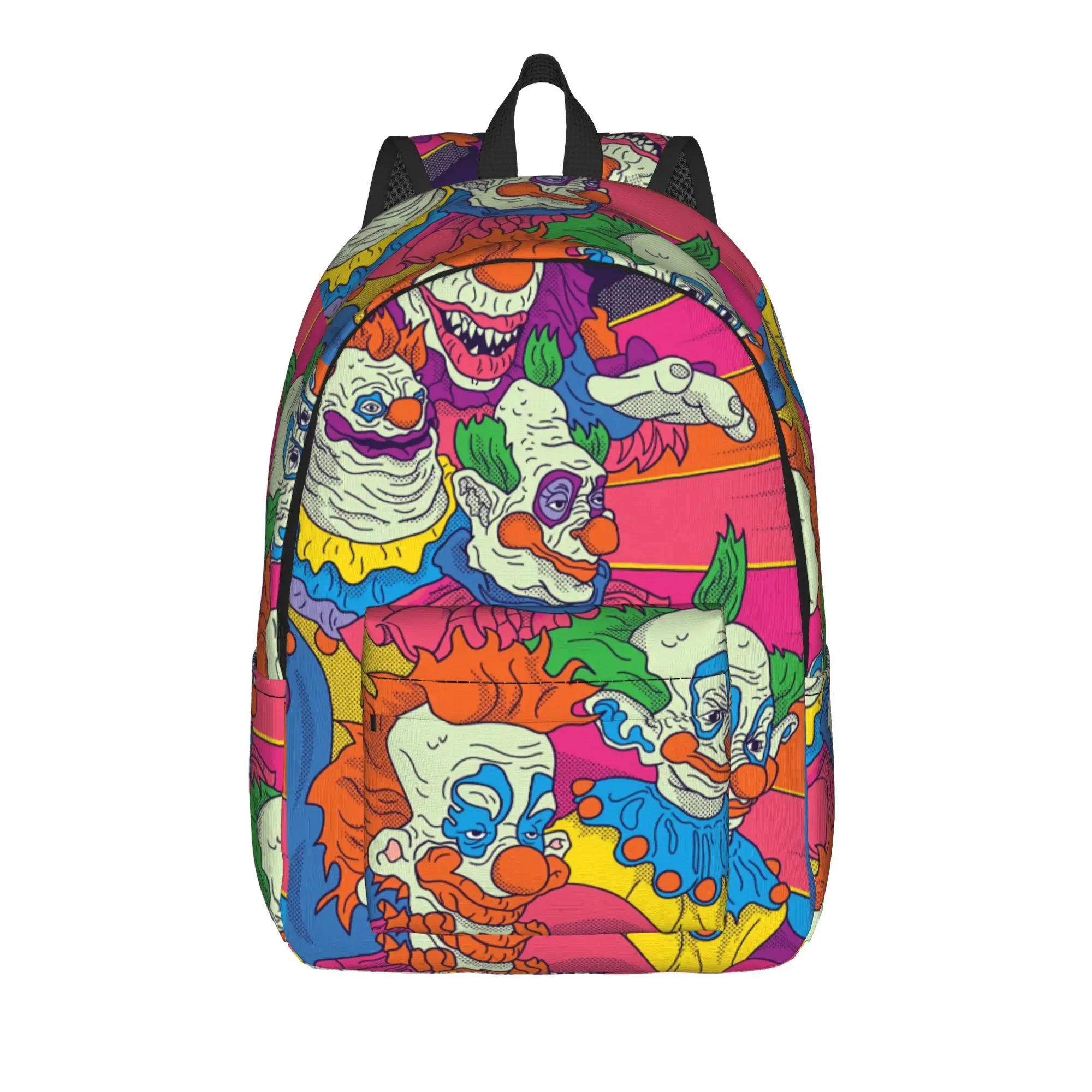 Killer Klowns From Outer Space Wax Backpack  Trekking Backpacks Teen Style High School Bags Colorful Soft Rucksack