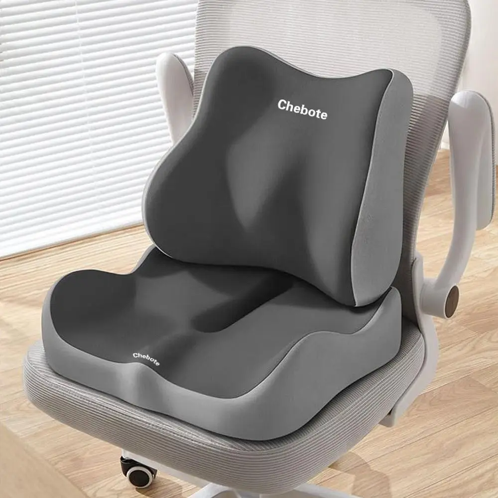 Memory Foam Lumbar Support Pillow Ergonomic Waist Support Office Chair Pad Anti-Slip Rebound Seat Cushion for Office Chair