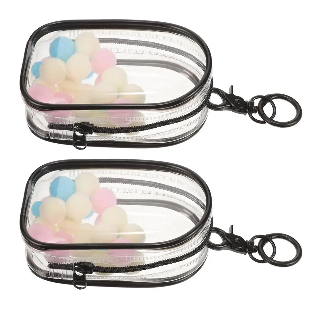 

2Pcs Clear Bag Keychain for Clear Figure Display Bag With Keychain Mini Figures Portable Dustproof Transparent Storage