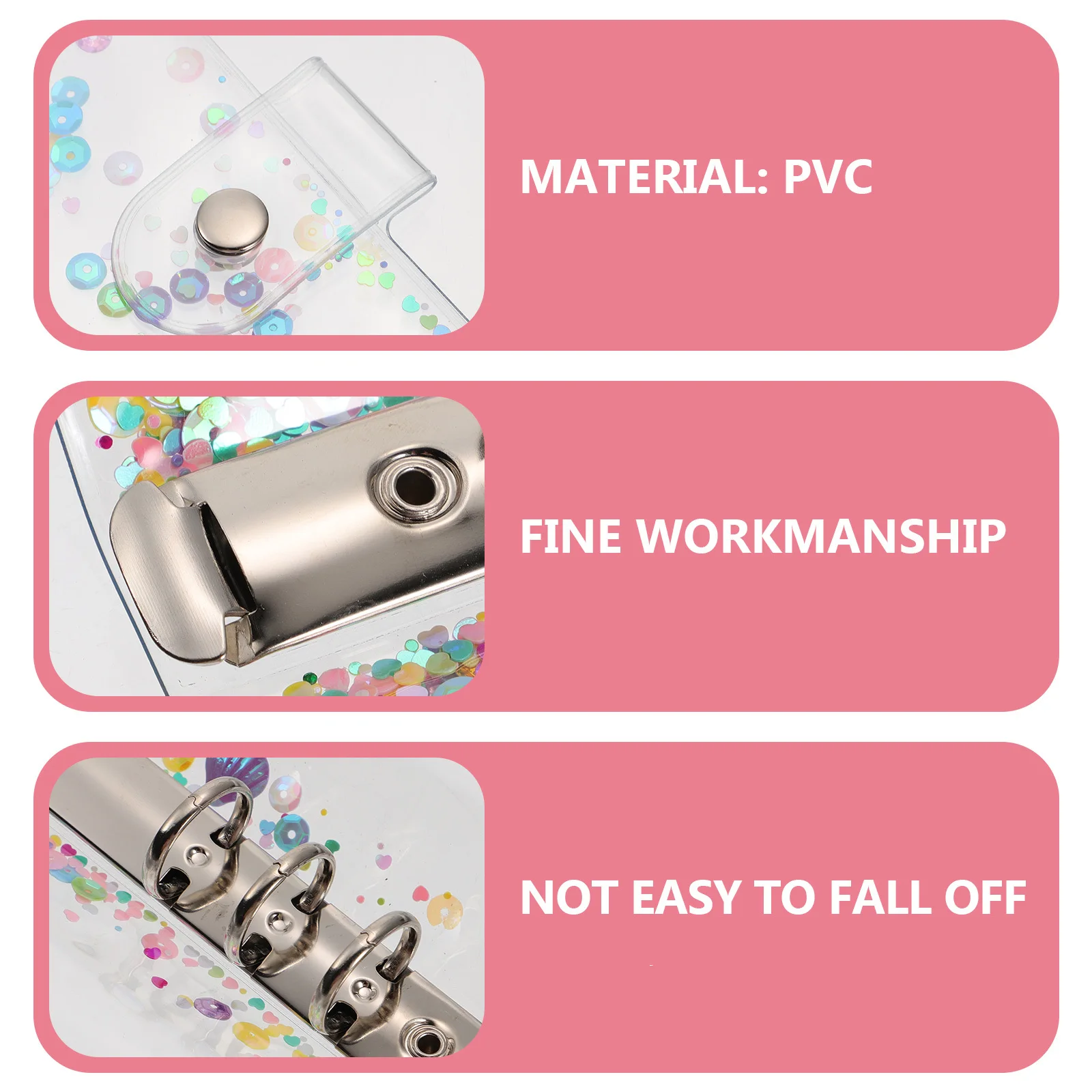 1Pcs PVC Notebook Cover Colorful Transparent Loose-Leaf Protector for Diary Business Handbook Waterproof Lightweight School