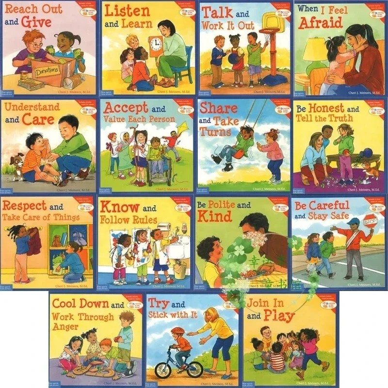 15 Books/set Learning To Get Along Children Educational English Picture Story Book Social Skills IQ EQ Practice for 5-10 Years