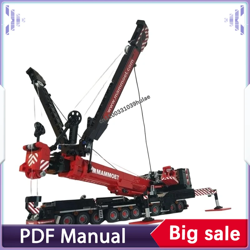 

Конструктор Mammoet LTM 1750-9.1 MOC, набор для самостоятельной сборки 9-осевого мобильного крана с детализированной стрелой для коллекционирования