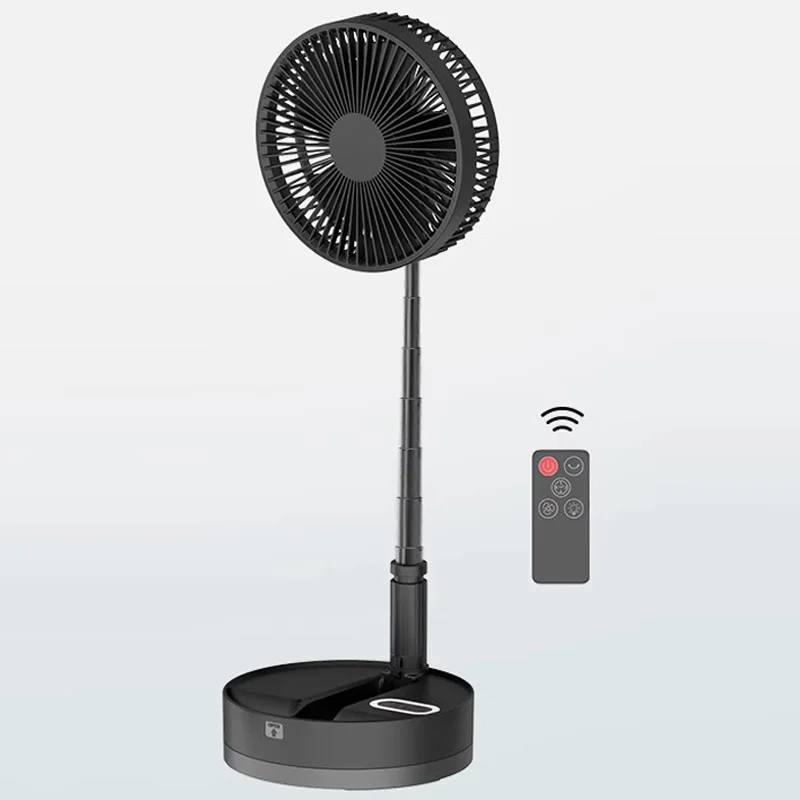 P10 10800mAh Folding Portable Fan USB Remote Control Air Cooler Silent Rechargeable Wireless Floor Standing Fan for Camping Desk