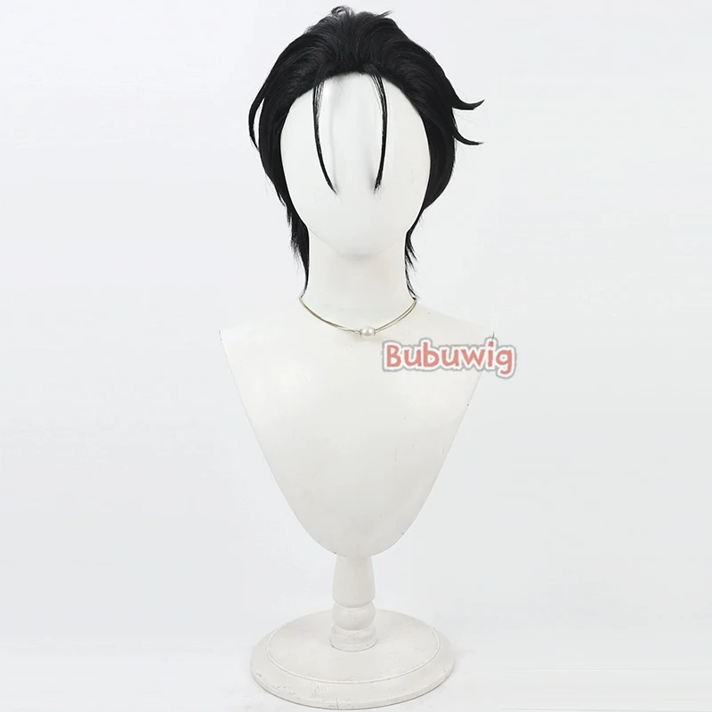 Bubuwig Capelli Sintetici Fumiya Ito Parrucche Cosplay Charisma World Fumiya Ito 30 cm Breve Rettilineo Nero Uomini Cos Parrucca Resistente Al Calore