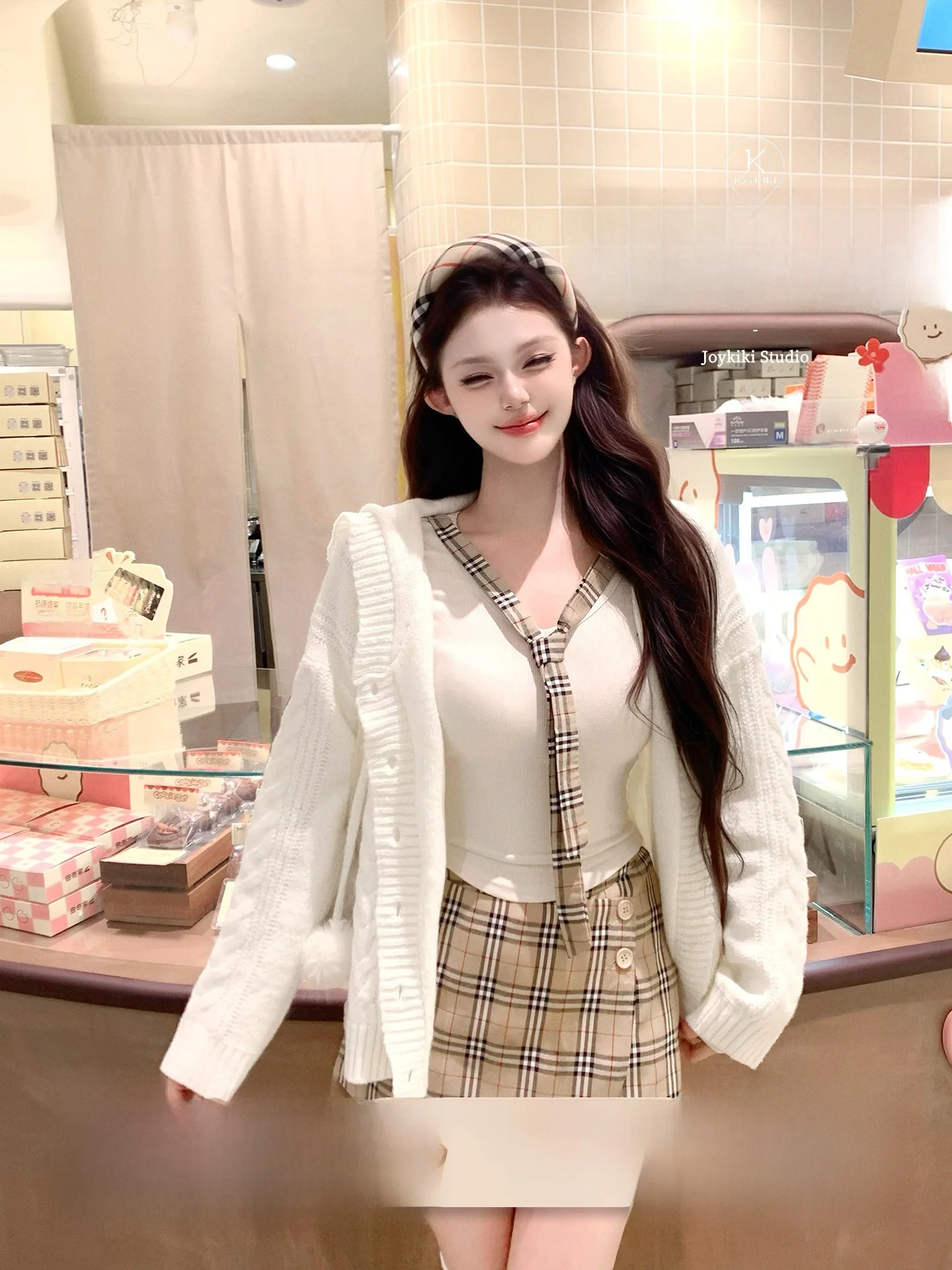 

Joykiki Korean Sle Women's Knitted Cardigan Thiened Texture Lazy Pattern Long Sve Outerwear Autumn Winter New Arrival