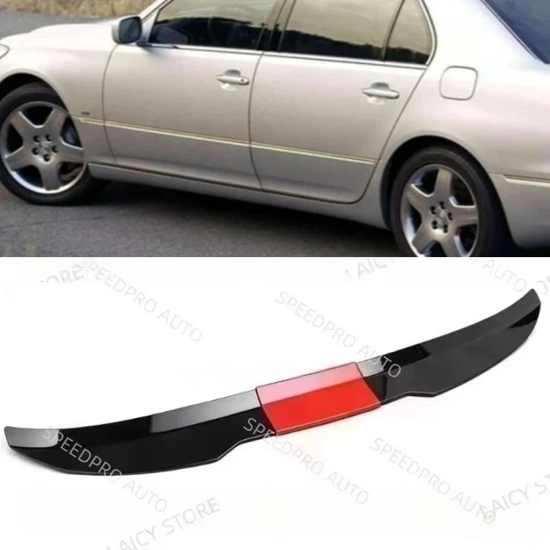 Car Rear Trunk Spoiler Wings Exterior Body Kits For L-exus LS430 LS460 LS500 3Pcs Adjustable Tail Fixed Wing Boot Lip Black