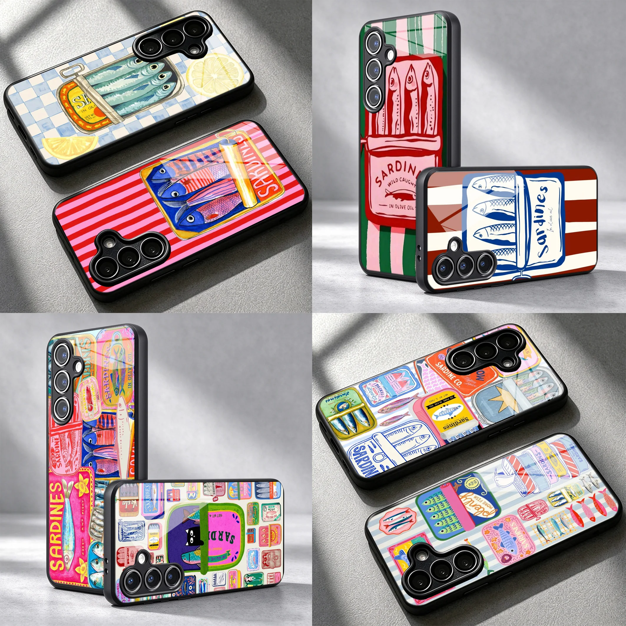 Funny Sardines Fish Phone Case For Samsung A54 A53 A52S A34 A33 A32 A24 A23 A22 A14 A13 A04S A03S M54 M53 M52 M34 M62 A02S A12 A