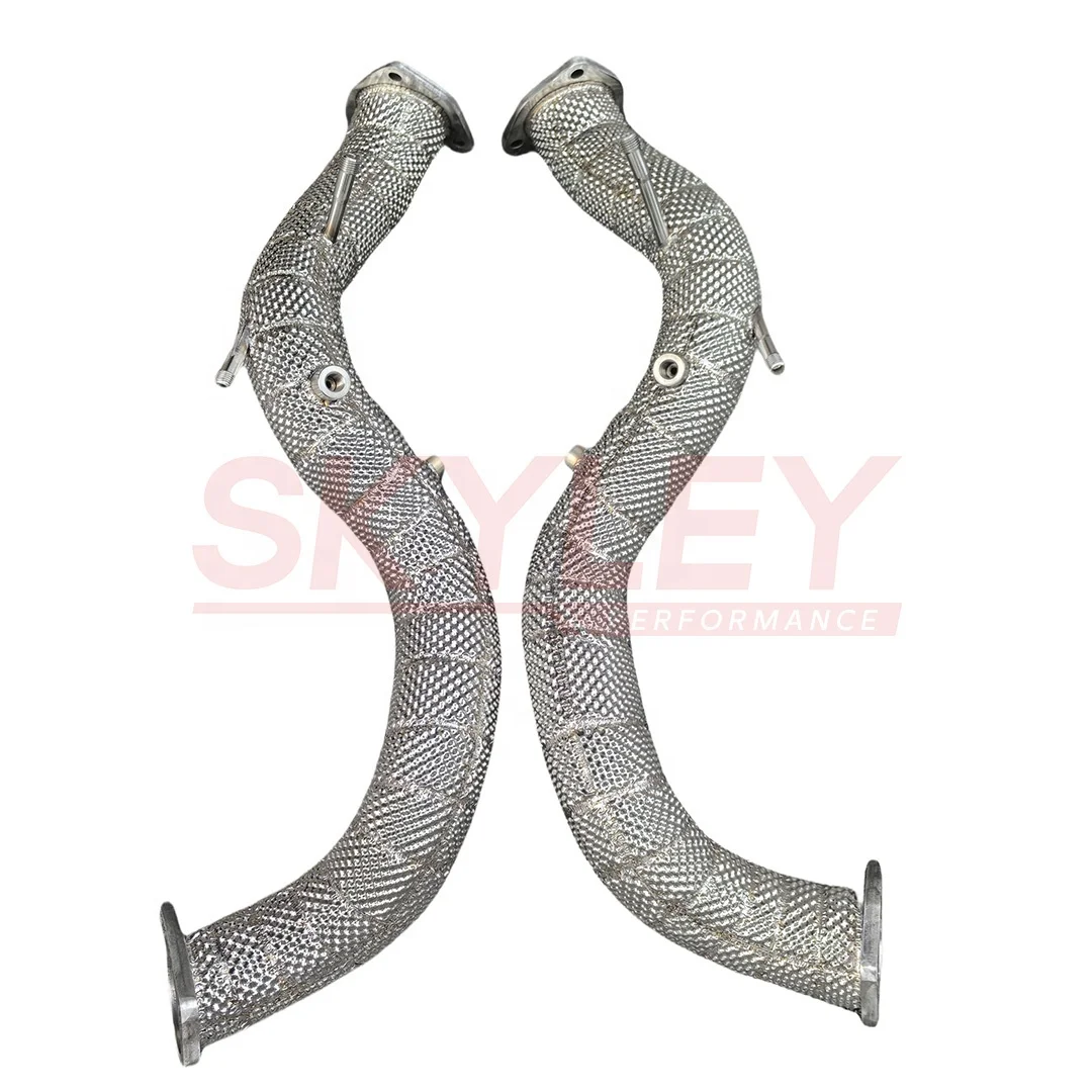 النازل لبورشه 718 كايمان GT4 RS 4.0L 2022-2025 زيادة إخراج الهواء العادم النازل الأنابيب الأمامية المستقيمة #4