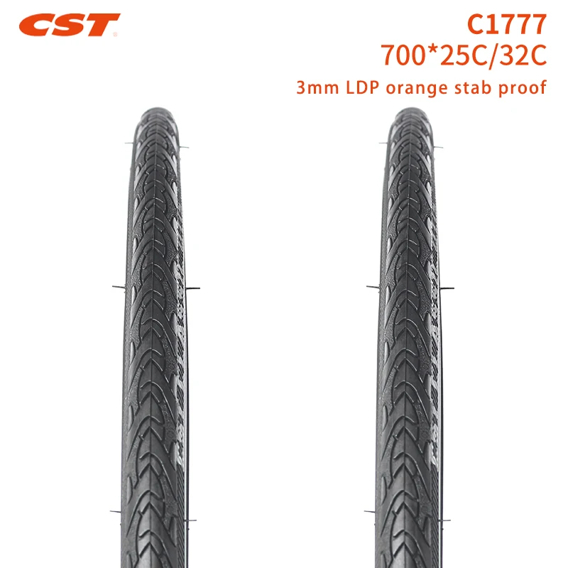 CST 700C Road Bike Tire 700*25C C1777 E-bike Parts 700*32C Low resistance 3mm stab proof reflective strip Thickened bicycle tire