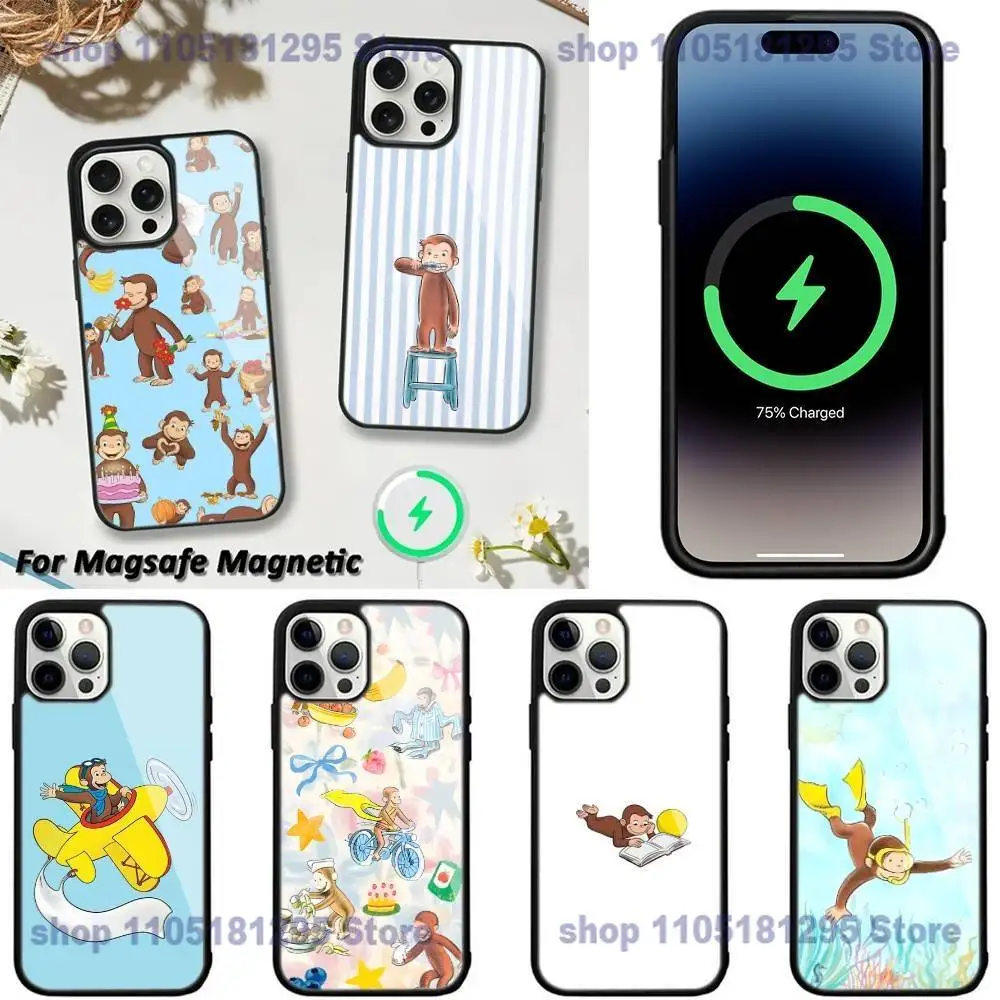 

Mokey C-Curious G-George Phone Case For iPhone 17,16,15,14,13,12,11,Plus,Pro,Max,Mini Magsafe Magnetic Wireless Charging