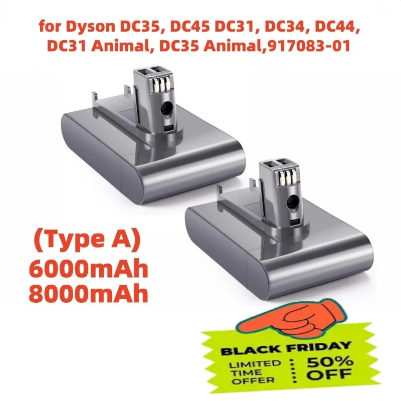 

Newest 6000/8000mAh Rechargeable Lithium-ion Battery for Dyson DC35 DC45 DC31 DC34 DC44 DC31 High Quality Vacuum Cleaner Battery