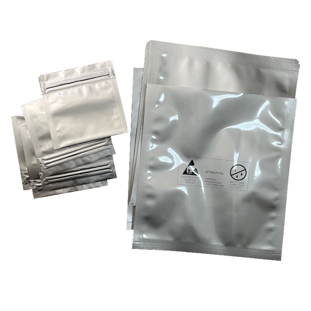 100Pcs Anti Static Shielding Pouch Self Seal Aluminum Foil Electronic Circuit Board Semiconductor Zip Lock ESD Vacuum Packingbag