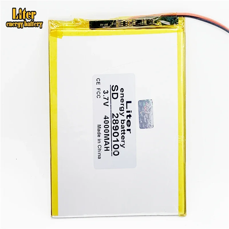 

Liter energy battery 3.7V 2890100 4000mAH 3090100 (polymer lithium ion battery) Li-ion battery for tablet pc 7 inch 8 inch 9inch