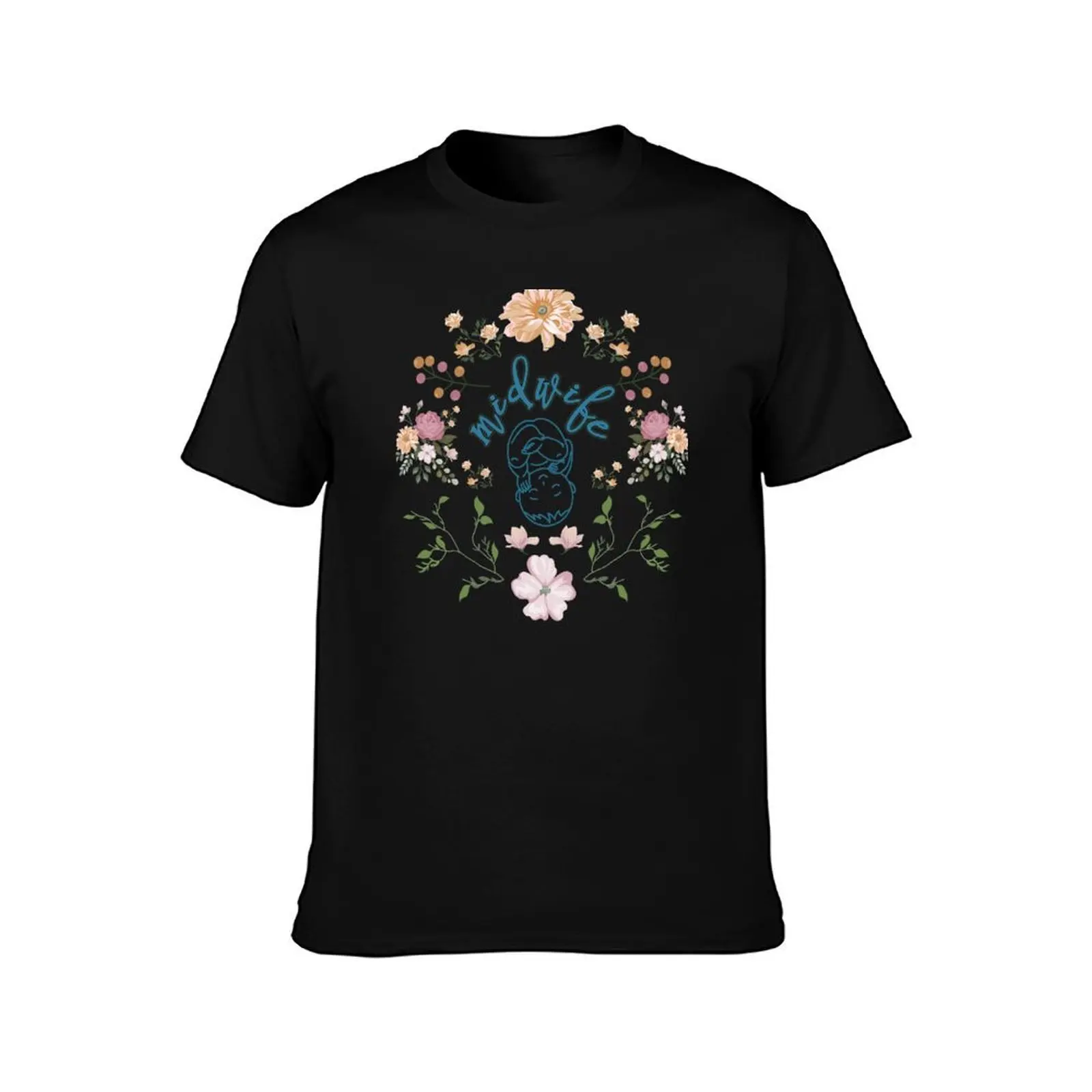 Retro Midwife Floral babies Thank you Labor and Delivery T-Shirt, Summer Casual Cotton Tee, Oversized Streetwear Tops