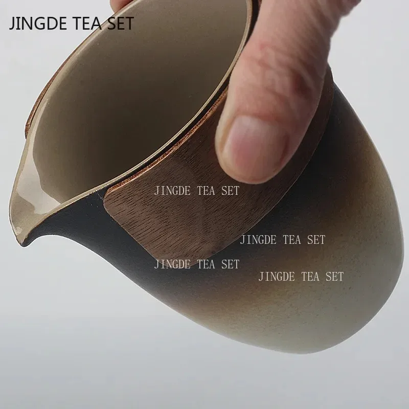 Chinese Ceramic Fair Cup Anti-scalding Tea Divider Cha Hai Handmade Teacup Tradition Tea Set Accessories Home Drinkware 240ml