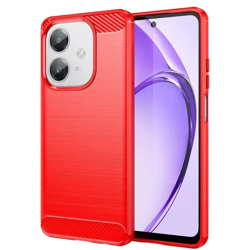 Skinlee For OPPO A3X 4G/5G Case Carbon Fiber Brushed Texture Matte Soft Cover For OPPO A3 Pro 5G Back Casing