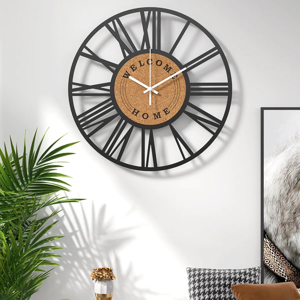 Iron Hanging Clock for Home Use, Living Room, Bedroom, Simple and Creative, Light Luxury, Silent Clock