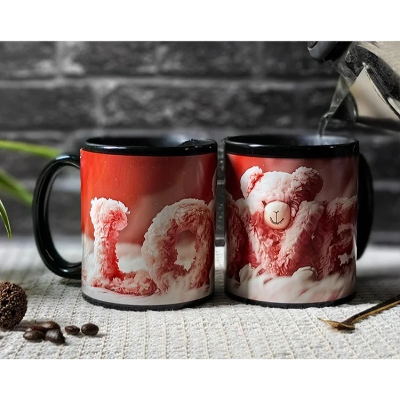 Starry Sky Temperature Sensitive Color Changing Ceramic Mug Love Confession Coffee Cup Breakfast Cups Couple Gifts