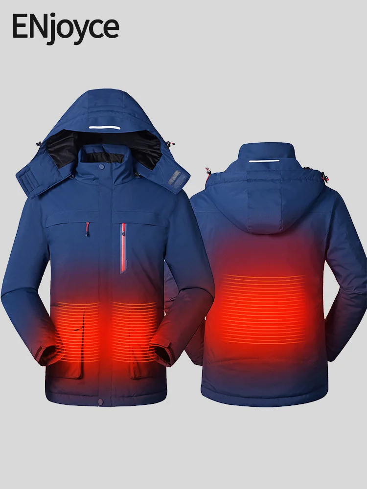 

ENjoyce Winter Men Intelligent Heating Jackets USB Charging Heated Coats Outdoor Warm Fleece Windproof Climbing Overcoat P1133