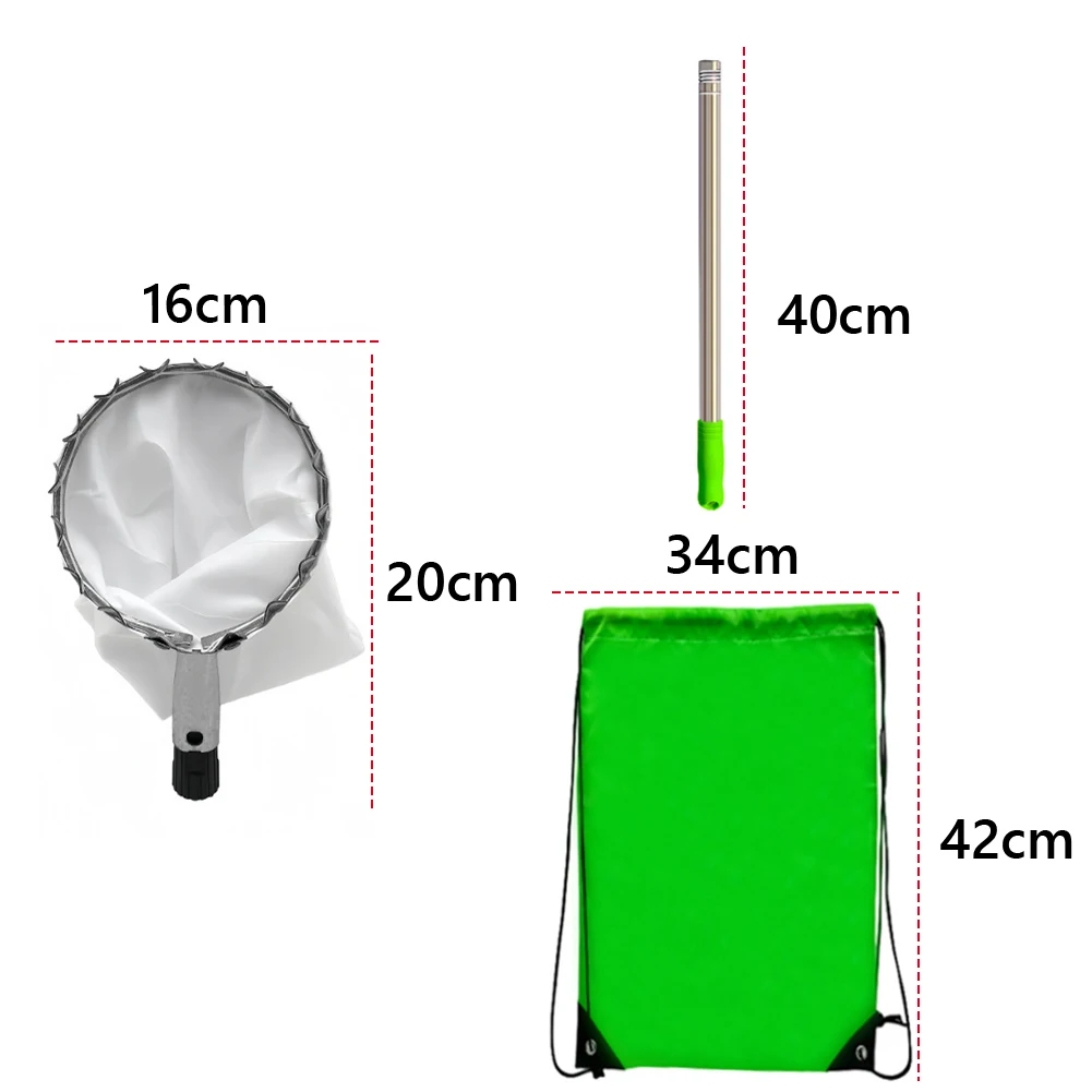 Fruit Picker Pole W/ Storage Bag Stainless Steel Pole Apple Picker Pole Splicing Rod Fruit Picker Orange Picker Tool Garden Tool